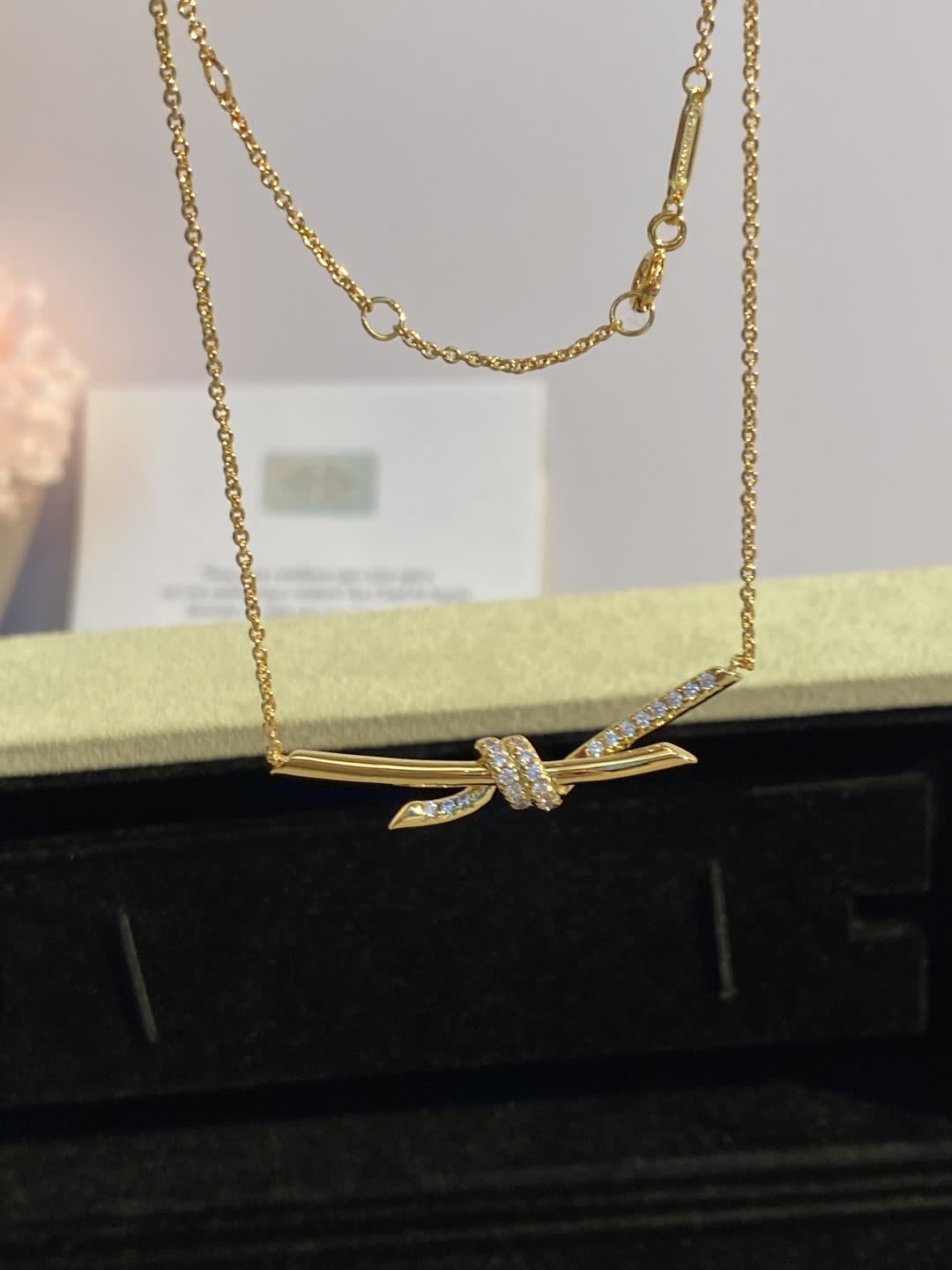 Tiffany & Co. Elsa Peretti® Diamond Bow Bar Necklace Tiffany & Co. Elsa Peretti® Diamond Bow Bar Necklace